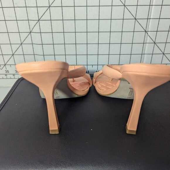 NEW- Size 6.5 Women's Gianni Bini Stiletto Heeled Sandal Slip-on Peach Coral - Picture 2 of 6